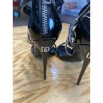 Dolce & Gabbana Heels Women's 6.5 Black Patent Leather Zip Up Stiletto Pump Photo 6