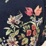 VTG 20W Floral Embroidered Embellished Granny Grandmacore Cottagecore Boxy Top Black Photo 3