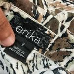 Erika  Abstract Print 3/4 Sleeve Button Down‎ Shirt Lightweight Neutral Photo 2