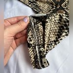 Snakeprint One Shoulder Tank Bodysuit Large Tan Photo 5