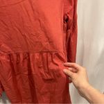 Cute peach 🍑 boho babydoll metallic thread tassel trim tunic top flare sleeve Orange Size M Photo 4