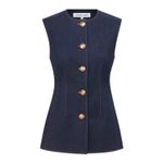 Veronica Beard NEW Jessup Denim Vest Dark Oxford Photo 2