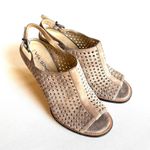 via spiga Tasa Suede Peep Toe Perforated Stiletto High Heels Photo 1