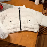 Amazon Cropped White Puffer  Coat Photo 0
