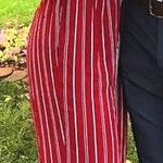 Francesca's Red, White Black Striped Jumpsuit  Photo 0