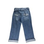 NYDJ  Marilyn Crop Cuffed Stretch Blue Jeans Size‎ 8 Southwest Pockets Slimming Photo 5