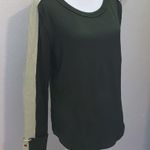 Bohme  dark green lime green ribbed long sleeve shirt Photo 1