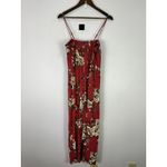Xhilaration  Jumpsuit Medium Red Floral Boho Cottagecore Festival Vacation Photo 6