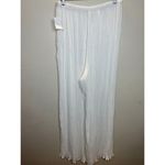 Good American  Women's GWB0094 Size 5/6 Ivory Plisse Wide Leg Pants NWT Photo 7