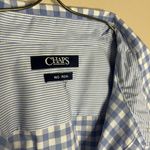 CHAPS  No Iron Ladies Large Blue And White Checkered Plaid Button Down Photo 1