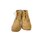 Toms  Women's 12 Lunata Wheat Suede Lace-Up Ankle Booties Block Heel Photo 2