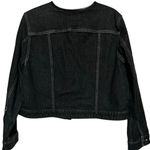 CHAPS Women's Black Demin Collarless Pleather Neckline Jacket Size 1X Photo 1