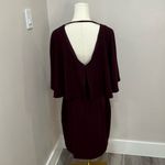 Badgley Mischka Badgley‎ Mischka Capelet Popover Sheath Dress Burgundy Size US 6 NWT Photo 3