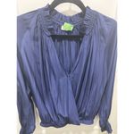 Ramy Brook  Women's Navy Blue Bethany Ruffle Coastal Ladies Blouse Sz S Photo 1
