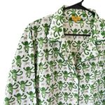 Roberta Roller Rabbit  Green Monkey Long Sleeve Pajama Top Photo 4