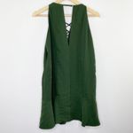 Parker Green Sleeveless Lace-Up Grommet Shift Mini Dress Women's Size Medium M Photo 5