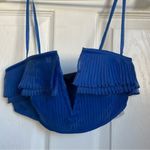 Pretty Little Thing NWT PETITE PLISSE STRAPPY BRALETTE blue size medium size 2 Photo 2