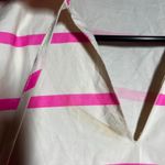 JODIFL  Pink Stripe Puff Sleeve Collared Midi Dress Women's Size M Photo 2