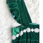 None Vintage 60's Deep Emerald Velvet Empire Waist Dress Photo 14