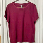 Victoria's Secret  Lounge Wear Women's Ribbed Burgundy Tee Size Medium Photo 0