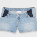 Isabel Maternity NWT 4  Under Belly Light Wash Denim Maternity Jean Shorts New Photo 0