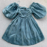 Mabel Mable Fairycore Puff Sleeve Sheer Organza Mini Dress Bow Back | Small Photo 0
