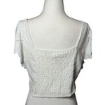 Urban Romantics NEW White Peplum Eyelet Ruffle Sleeve Wrap Crop Top By  Size XL Photo 5