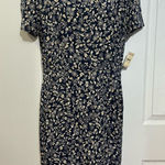Talbots NWT  vintage shoulder pads blue and white floral silk dress size 10 Photo 0