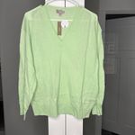 J.Crew NWT  Oversized Featherweight Cashmere V-neck Sweater Crisp Mint Photo 1