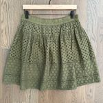 Old Navy  Cotton Eyelet A-Line Circle Elastic Waist Skirt in Olive Green Size XS Photo 0