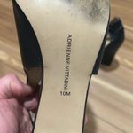 Adrienne Vittadini  Black Leather Chuncky   Heeled Open Toe Sandals Size 10 Photo 2