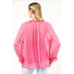 NWT Aratta Pink Maven Blouse with Gold Dashed Embellishment Sz Medium MSRP $124 Photo 3