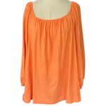 Boden Bright Orange Blouson Cotton Top Long Sleeve Blouse NEW Size LARGE Photo 0