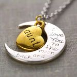 I LOVE YOU Dear Aunt Heart Pendant Necklace Multiple Photo 1