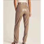 Abercrombie & Fitch Ultra High Rise 90s Vegan Leather Straight Pants 36 L NWT Photo 1