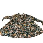 H&M  GREEN & BROWN FOLIATE PRINT MOCK NECK MINI TENT DRESS (14) Photo 9