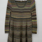 Moth Anthropologie Rainbow Stripe Sweater Wool Blend Size Medium Boho Babydoll Green Photo 0