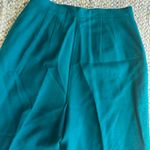 American Vintage Green blue vintage 100% wool high-waisted straight-leg pleated trousers Photo 4