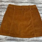 Bershka Womens Wide Wale Cord Corduroy Skirt S SM Small Warm Cognac Brown Zipper Photo 1