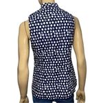 Lilly Pulitzer  Women’s Size 8 Navy Blue White Squirt Print Lenna Poplin Tie Top Photo 3
