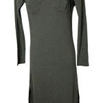 Aerie  Green Ribbed Long Sleeve Midi Dress Size Small Photo 0