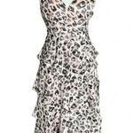 Hutch Elsa Pink Black Animal Print Ruffle High-Low Wrap Dress Size Small Photo 8