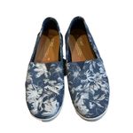 Toms Avalon Blue and White Suede Floral Print Slip-On Photo 1