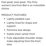Bali  Blue Lace Desire 6591 Wire Free Bra XL Photo 6