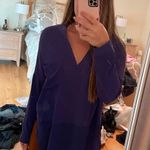 Miami Blue V Neck Sheer Bottom Top Photo 0