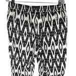 J.Crew  Casual Pants Linen Geometric Print Black Cream 10 Pockets Photo 7