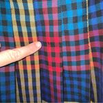 Vintage ILGWU Rainbow Drop Waist Wool Plaid Pleated Midi Skirt S/M Red Size M Photo 7