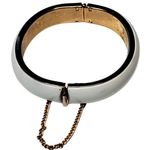 White Plastic Gold Tone Slide Lock 6.5" Vtg Safety Chain Photo 2