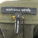 Marissa Webb Canvas Leather Mini Skirt Color Block Black Olive Green Womens Sz 2 Photo 7