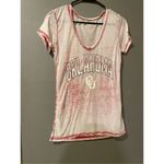 Campus Heritage Red Burnout V Neck Short Sleeve Oklahoma Sooners OU Size S Photo 2